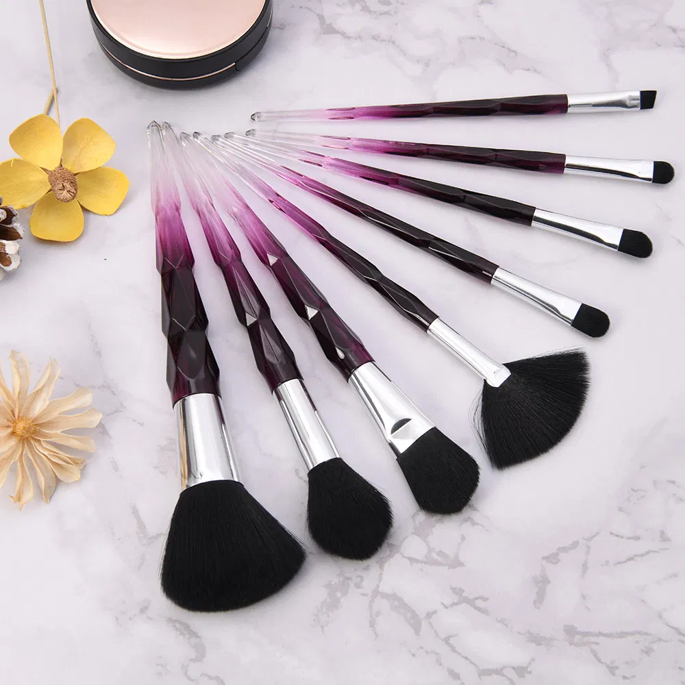 New Hot Cosmetic Beauty Care Plastic Crytal Purple Powder Blush Foundation Eyeshadow Makeup Brush