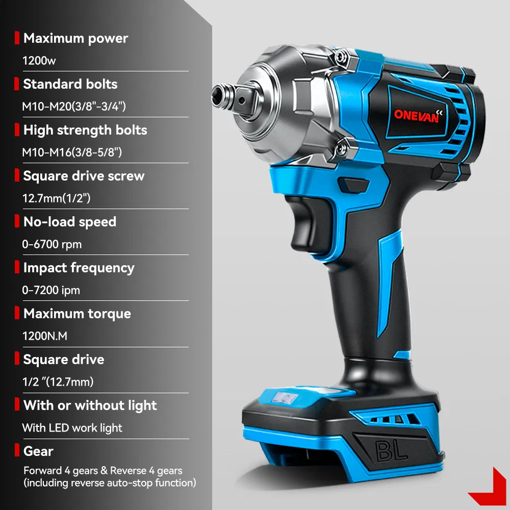 Беспроводной ударный гайковерт 1/2" 2000 об/мин