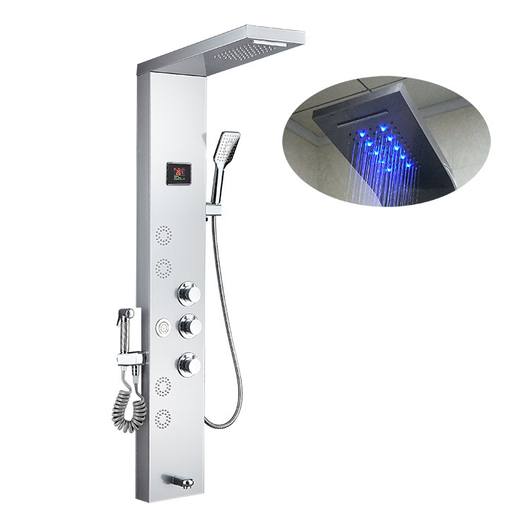 Luxurious Bathroom Intelligent Thermostatic Shower Panel