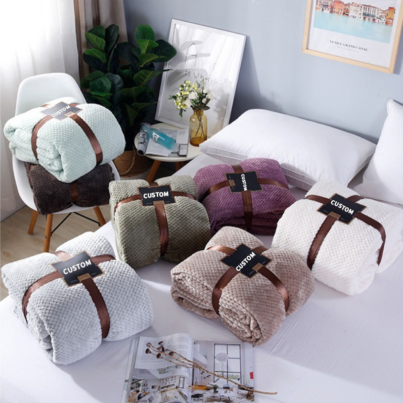 Флисовое одеяло с логотипом, однослойное, для дома и путешествий