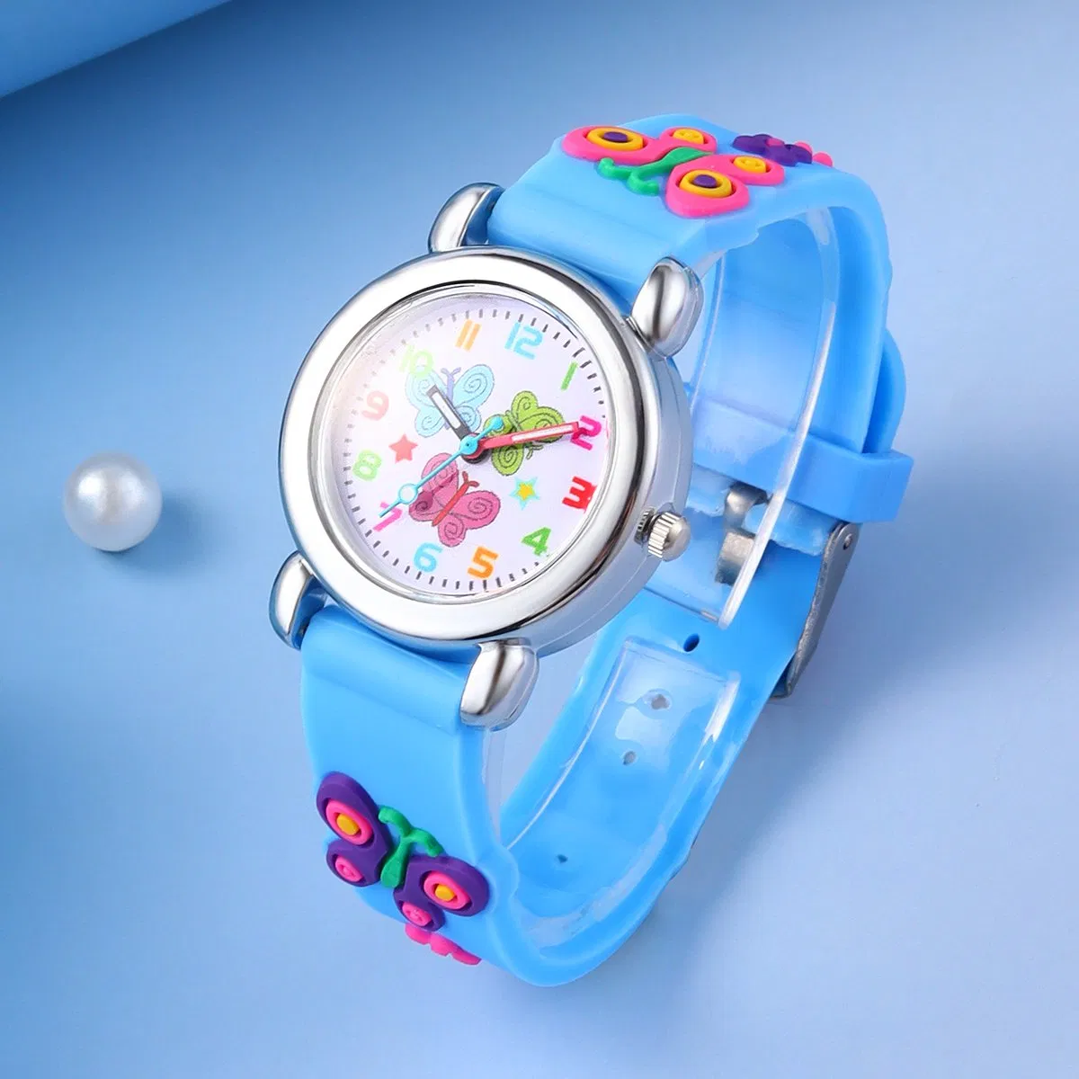 Butterfly Cartoon Watch Simple blue Butterfly Jewelry