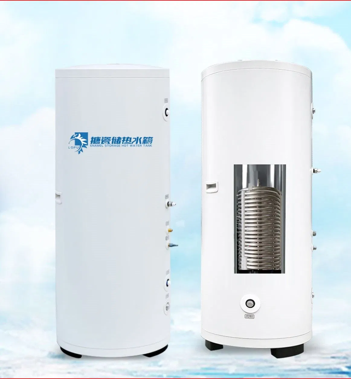 Factory Price 100L Coil Heat Exchanger Higher Efficiency Hot Water Tank for Air Energy Heat Pump Water Heater