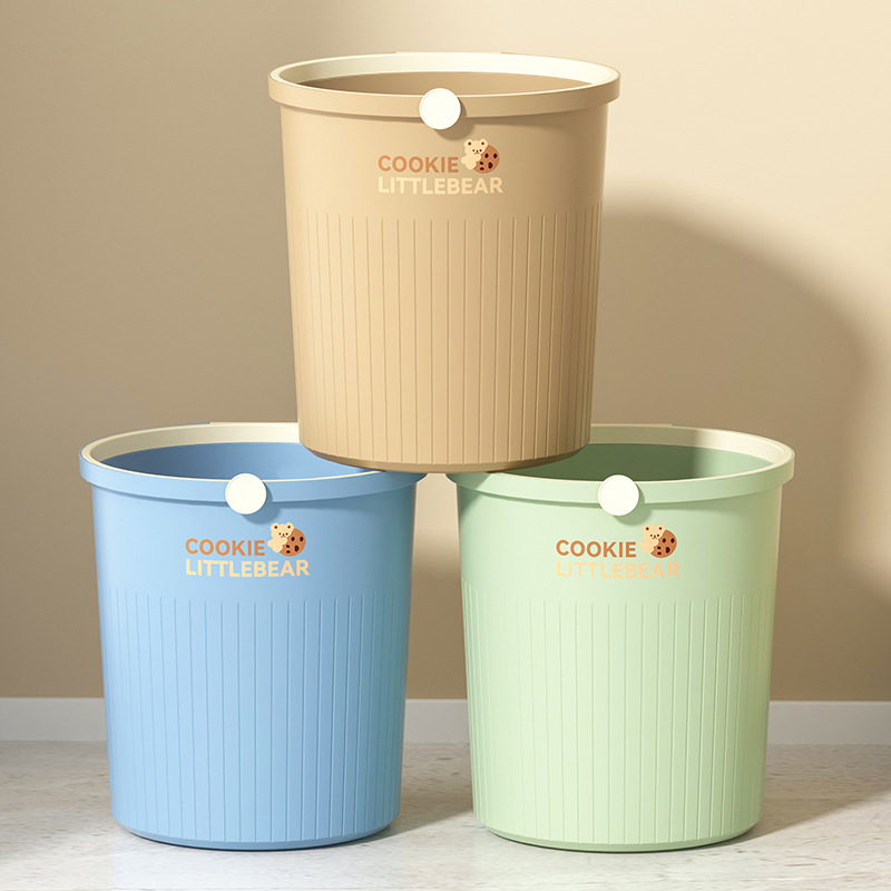Household Plastic Without Lid Multi-Size Pressure Ring Trash Bin for Toilet, Living Room and Kitchen