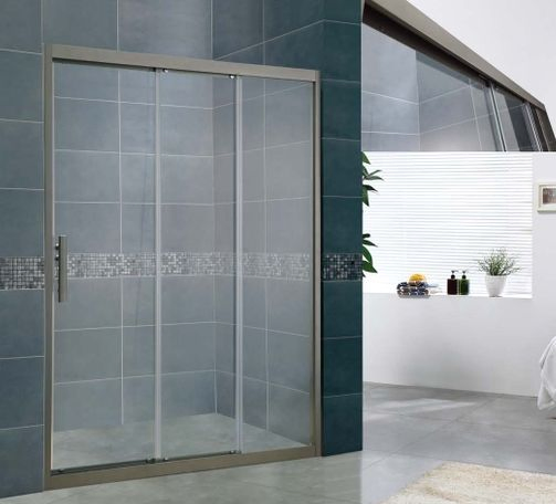 Modern Bathroom Aluminium Frame 3 Pieces Sliding Shower Glass Door