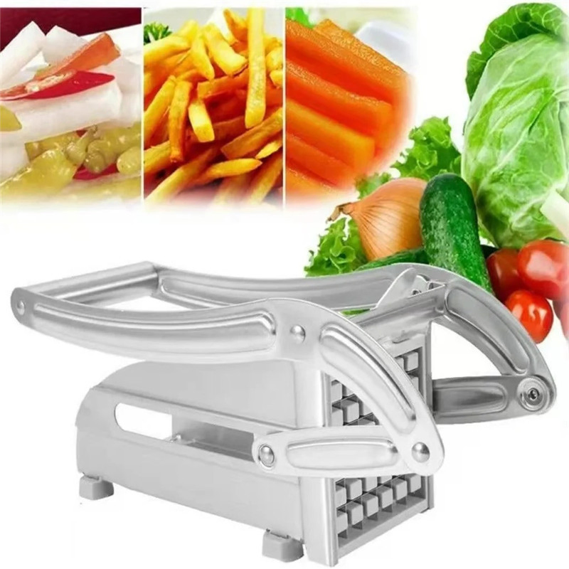 Wholesale Kitchen Gadgets Fruit Grid Slicer Stainless Steel Potato Chips Maker French Fry Cutter Manual Potato Cutter