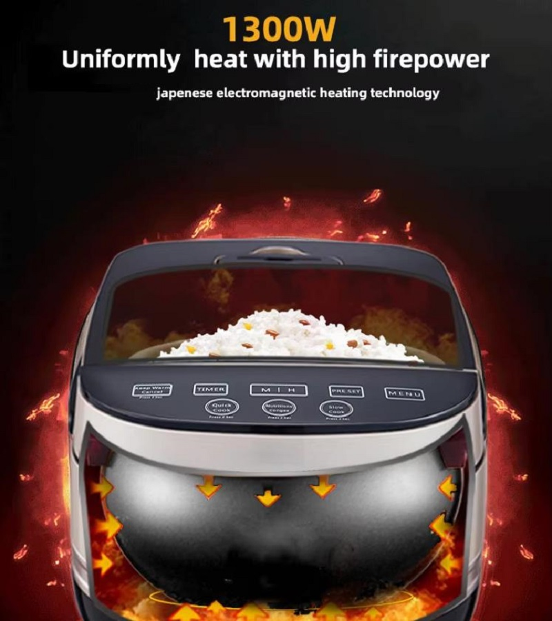 Spherical-Plate 5L Cooker, Even Heating & Leak-Proof Vent