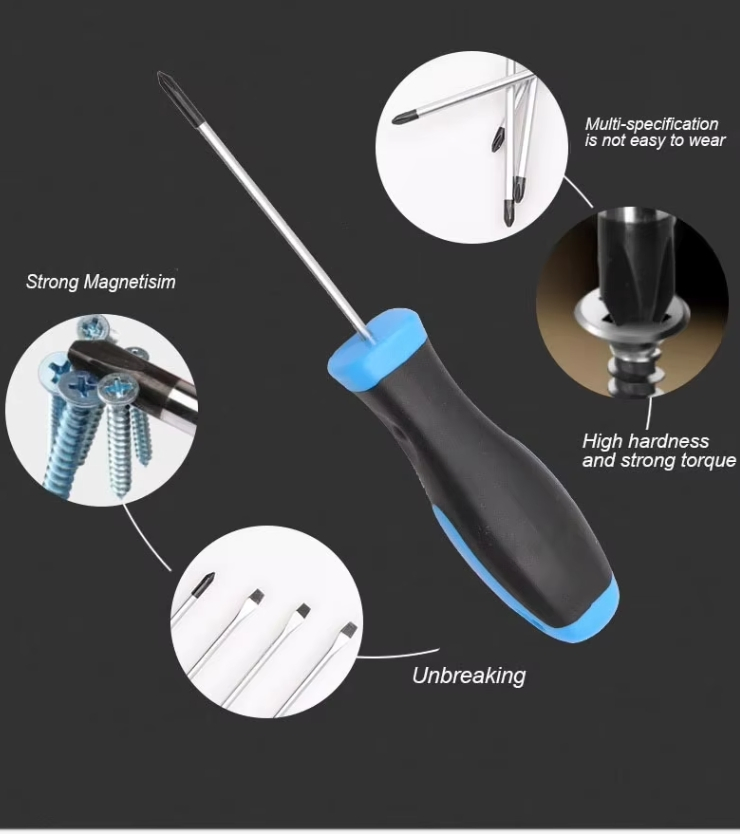 Professional Magnetic Screw Driver, Hand Tools CRV Custom Screwdriver Set Slotted