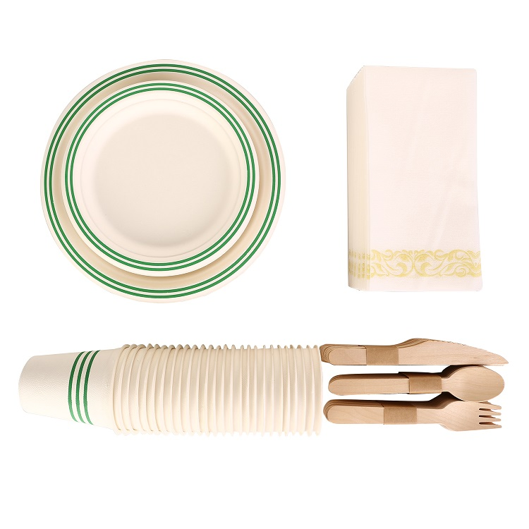 25-Guest Disposable Royal Dinner Set, Party Supplies Dressing Tableware Set