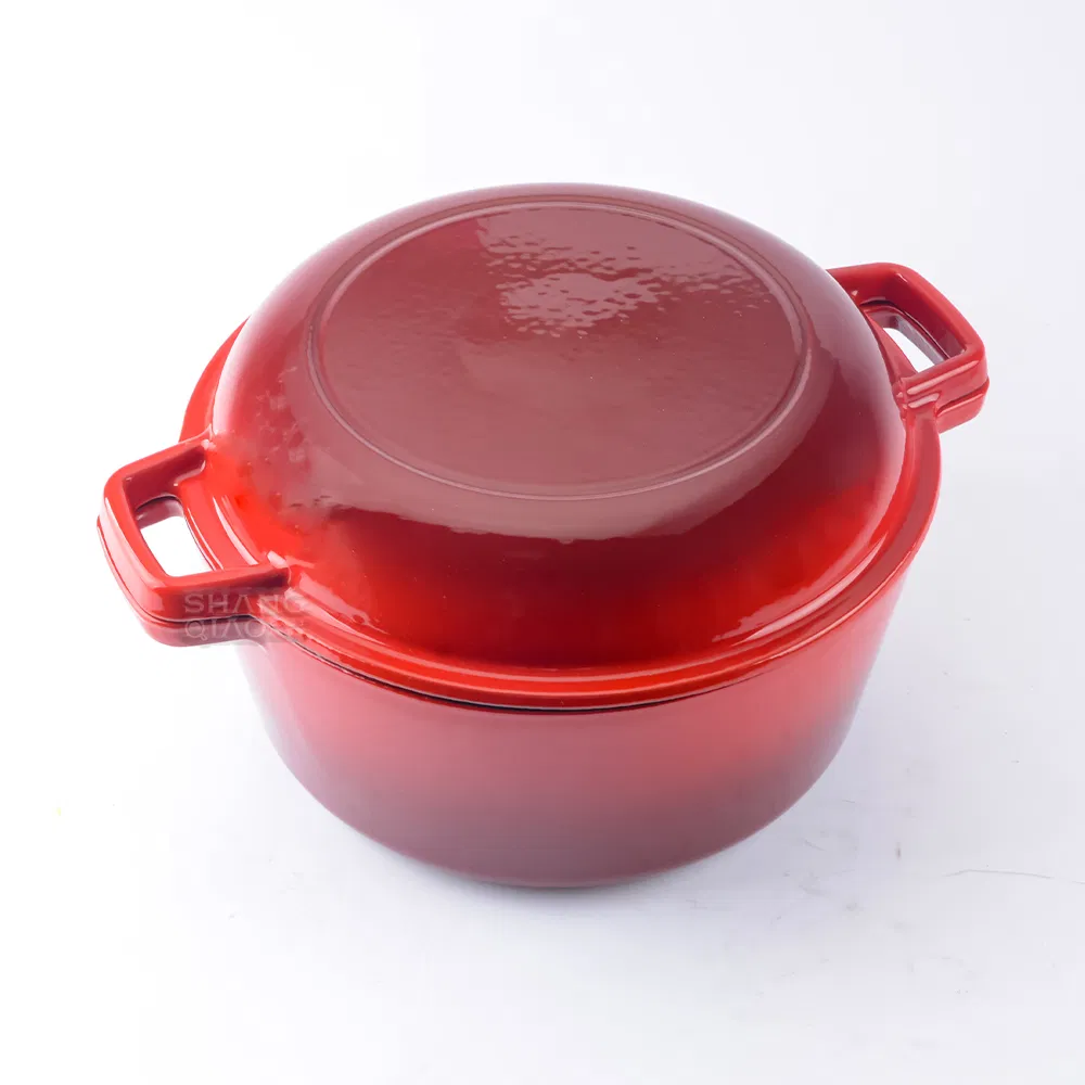 Чугунная эмалированная утятница с крышкой