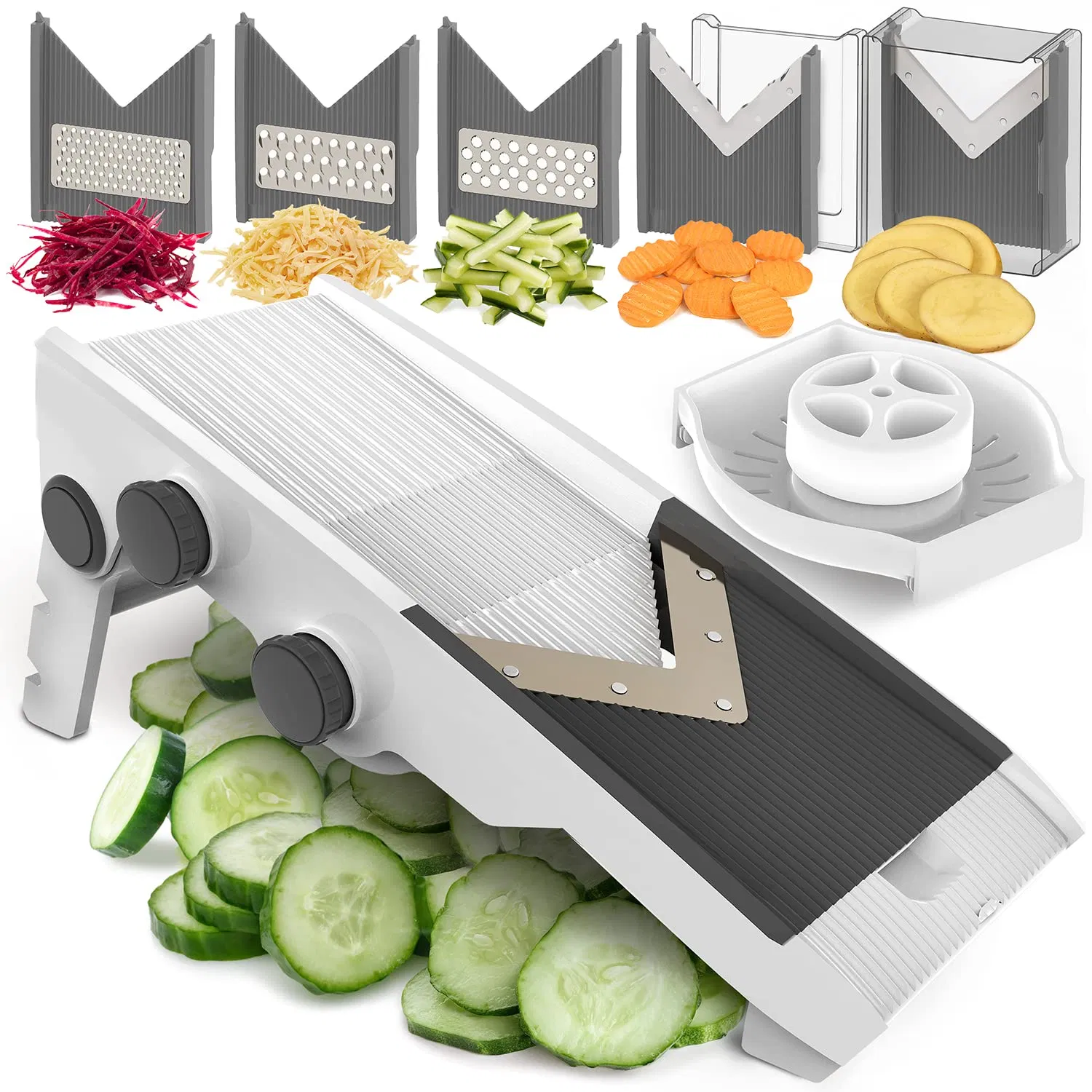 V-PRO Multiblade Adjustable Cheese Vegetable Slicer Cutter Shredder Slicers