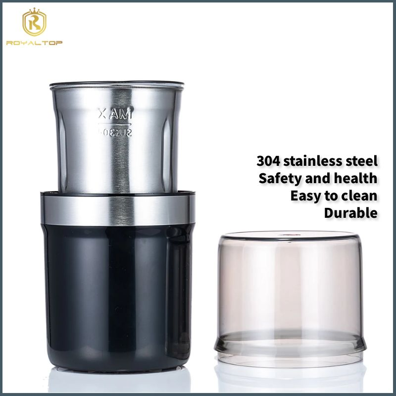 Commercial 300W Adjustable Coffee Grinder Machine 100g Coffee Bean Electric Grinder Set with Removable Stainless Steel Bowl