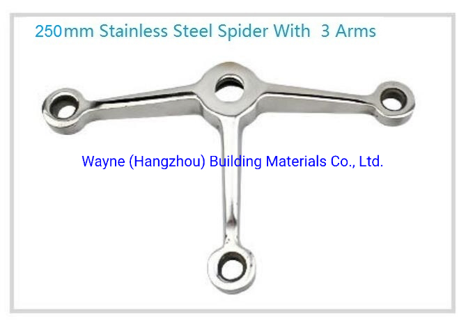 250mm Stainless Steel Glass Spider with 3 Arms; Glass Fitting Hardware, Point-Fixed Curtain Wall Hardware with High Quality and Best Price