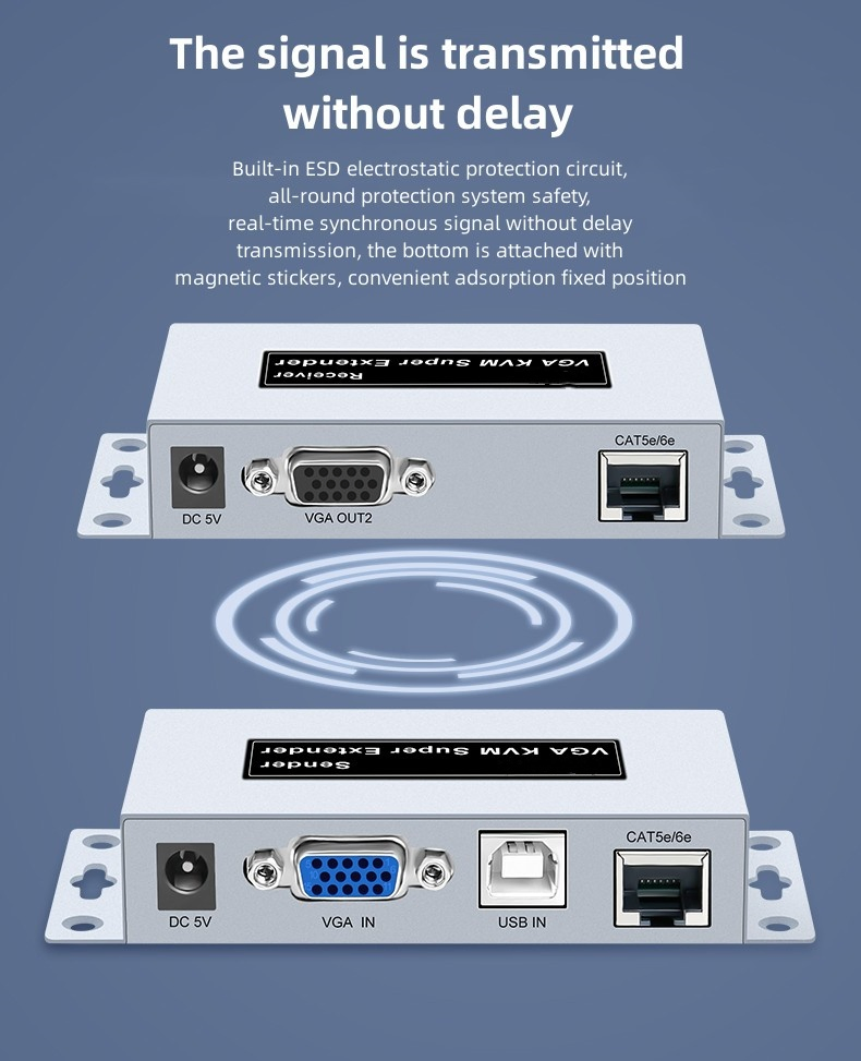 1080P Audio and Video HD Signal Transmission 100m 200m 300m VGA Extender Over Cat5 CAT6