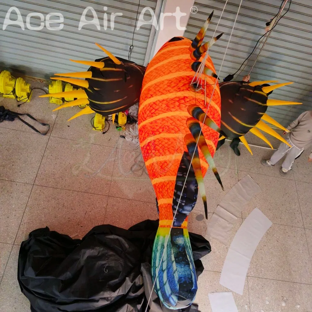 Vivid 3ml Advertising Inflatable Lionfish Hanging Inflatable Tropical Fish Balloon for Event Decoration