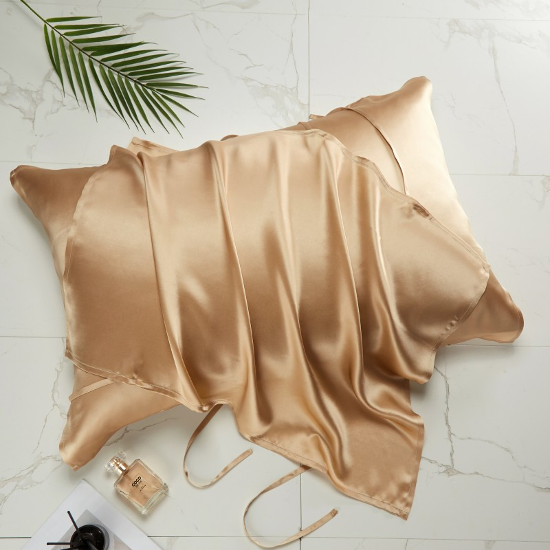 China Factory Zipper Style Mulberry Silk King Size Hot Sale Silk Pillowcase with Handmade