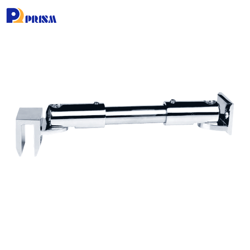 Adjustable Sliding Shower Room Glass Door Stabilizer Round Tube Brass Support Bar