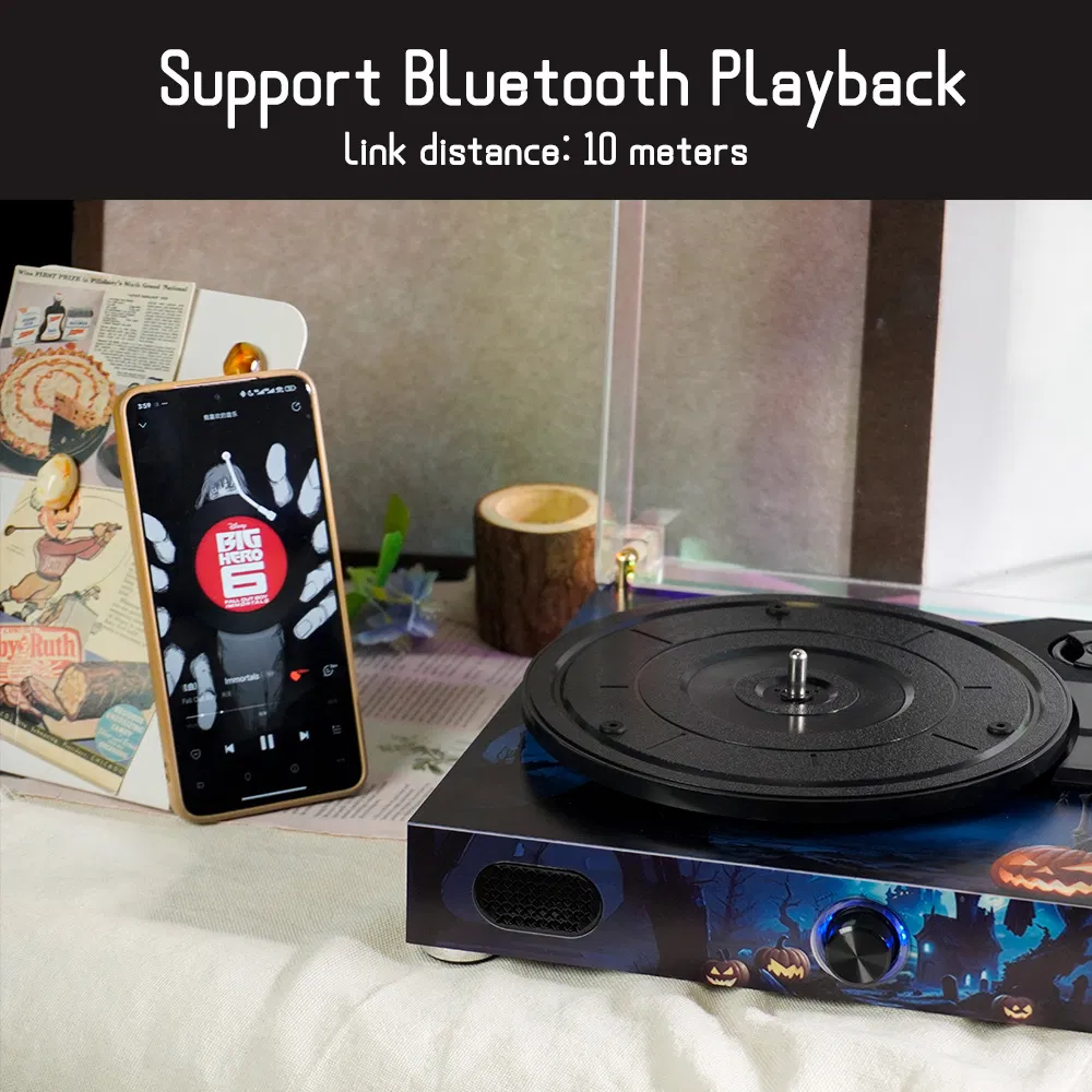 Портативный проигрыватель винила с Bluetooth и колонками