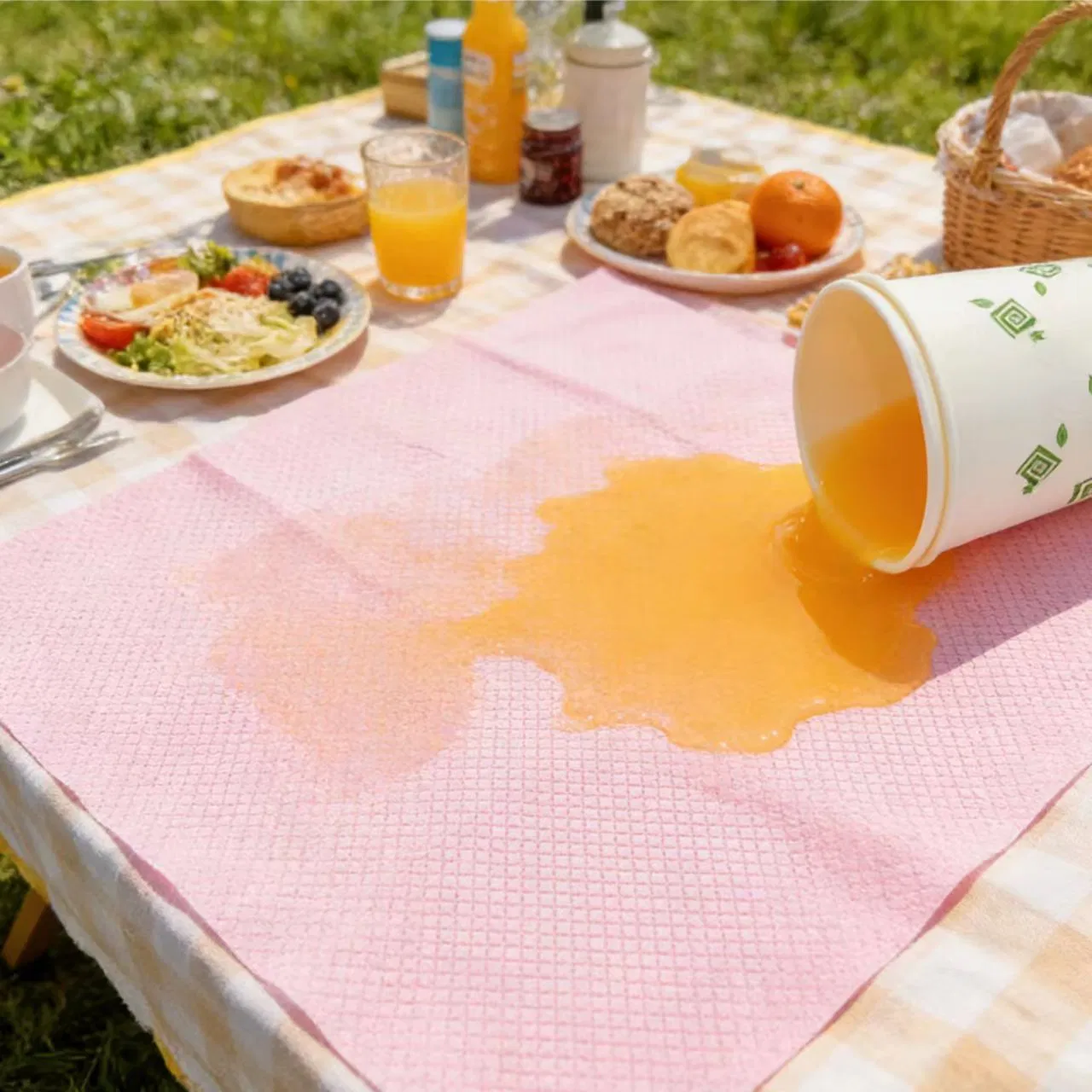 PP Absorbent Mats for Resort Restaurants Pink Table Mats