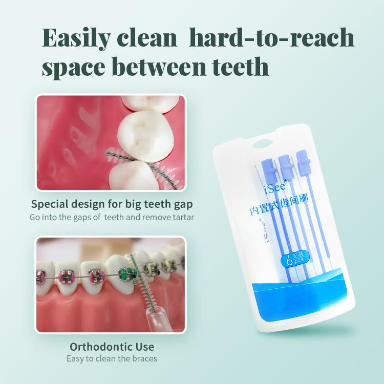 Isee Portable Manual Easy Brush Interdental Cleaners Interdental Brushes for Tooth Cleaning
