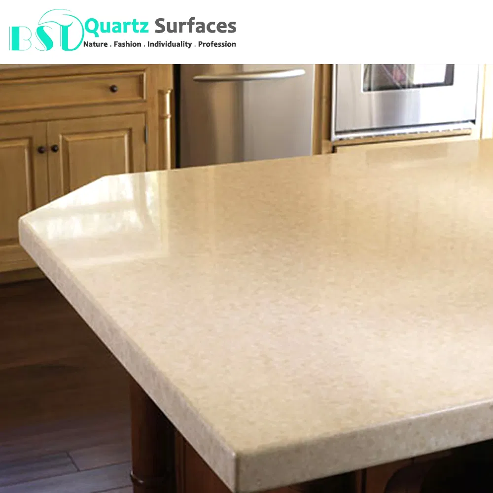 Beige Color Quartz Stone Dining Table Top
