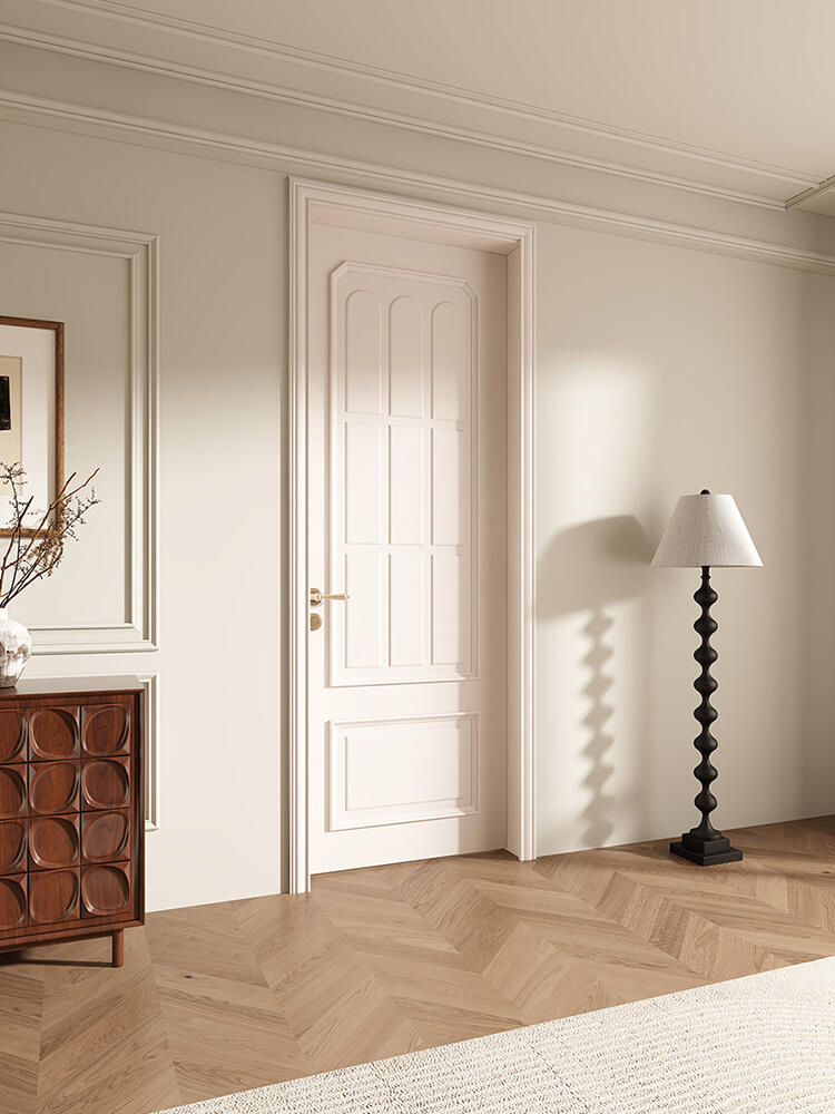 Panel Shaker Style Room Slab Door White Primed MDF Wooden Bedroom Door Interior Hollow Core Modern Door for Houses