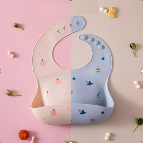 Multi Pattern Silicone Bib for Toddler Kid