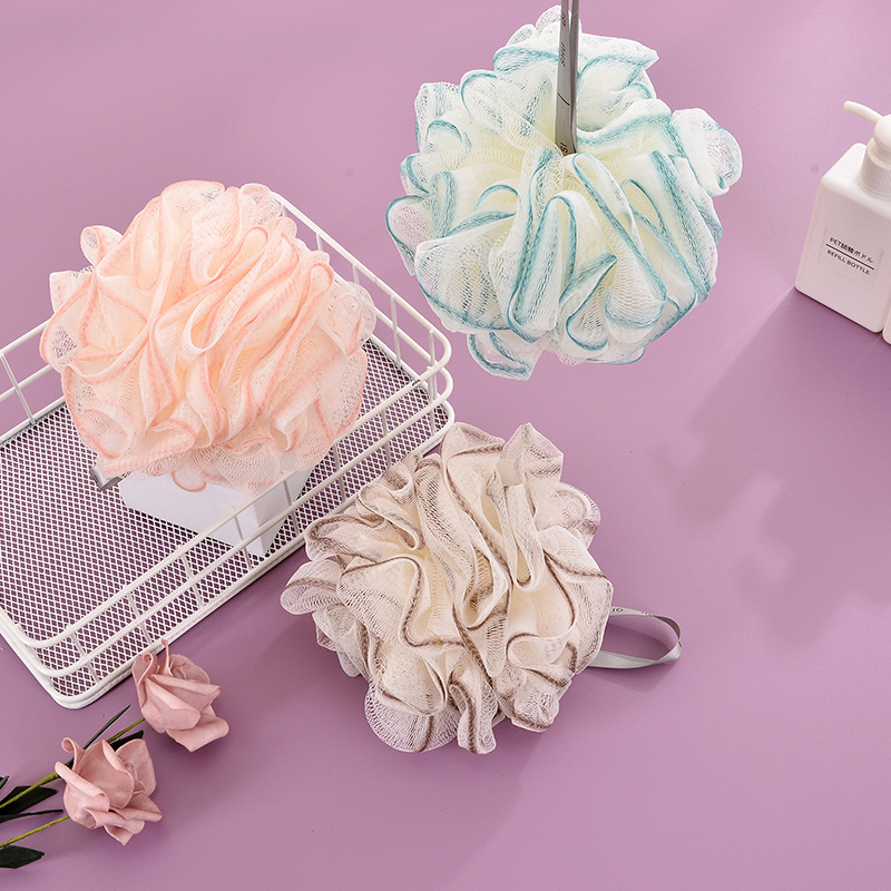 Hot Sell Colorful 60g PE Mesh Sponge Ball for Body Bath