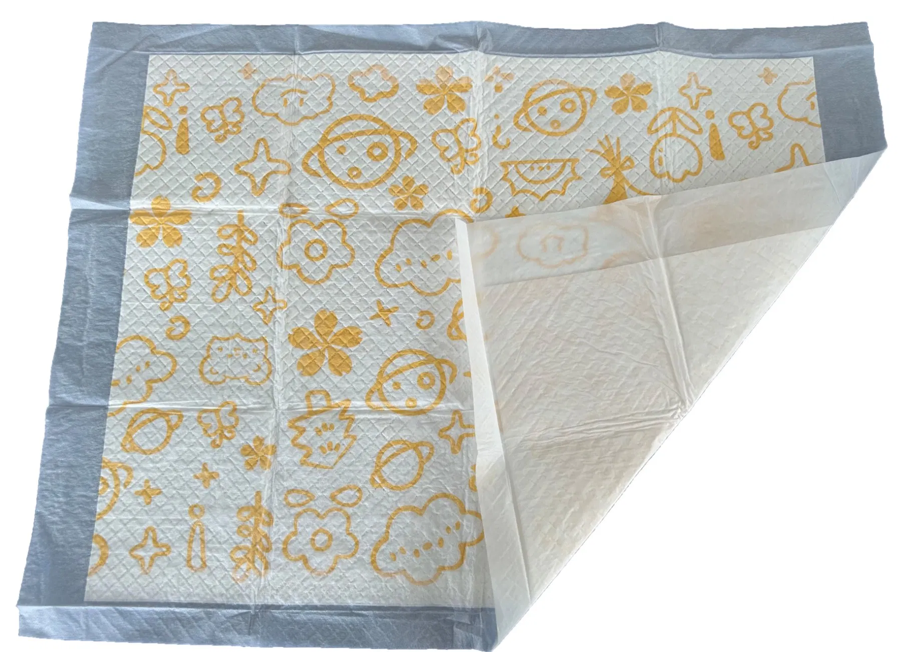 Orange Cute Print Highly Absorbent Waterproof Disposable Underpads
