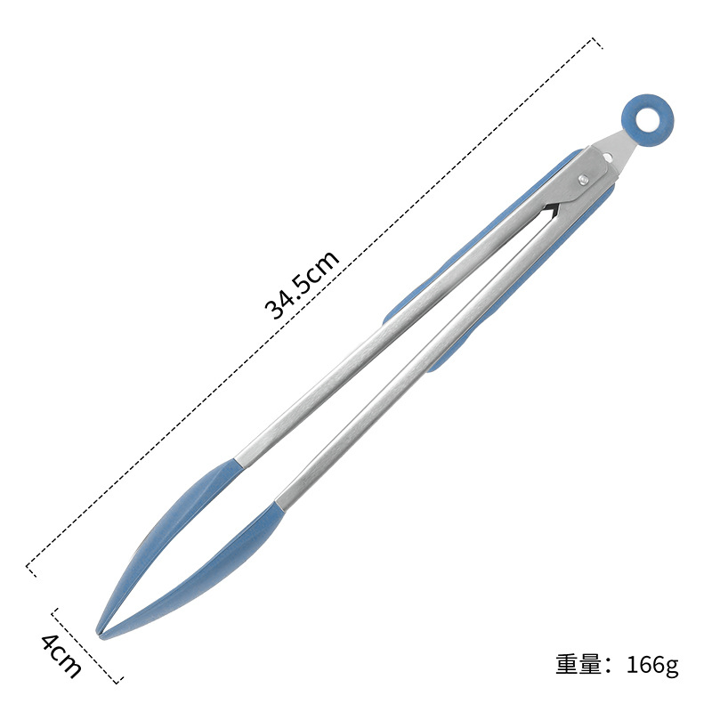 Kitchen Stainless Steel Silicone High-Temperature Resistant Food Tongs
