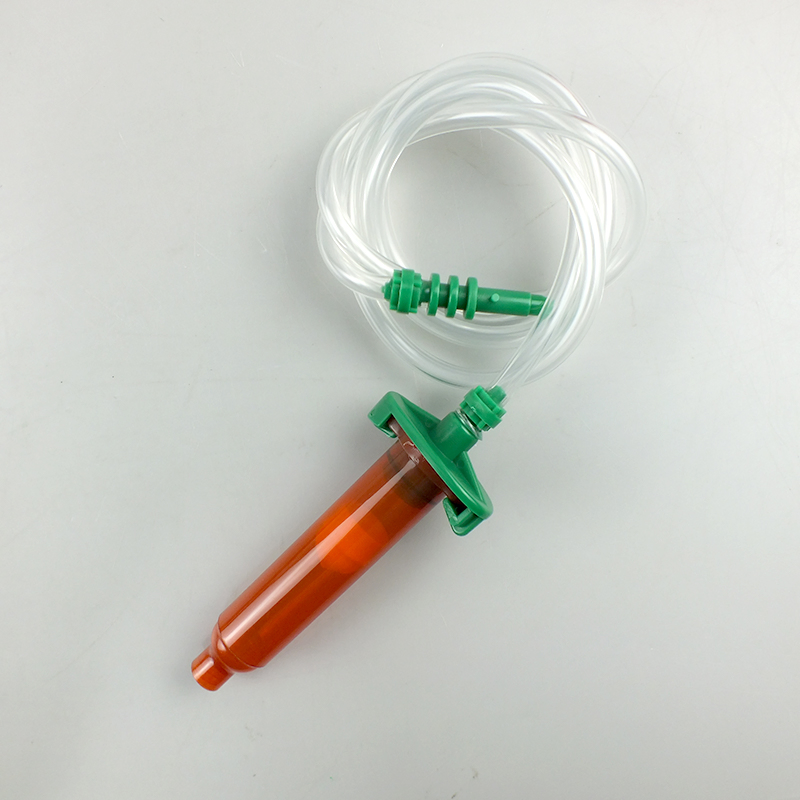 New American-Style Pneumatic Dispensing Syringe 10cc Three-Piece Set in Amber Color