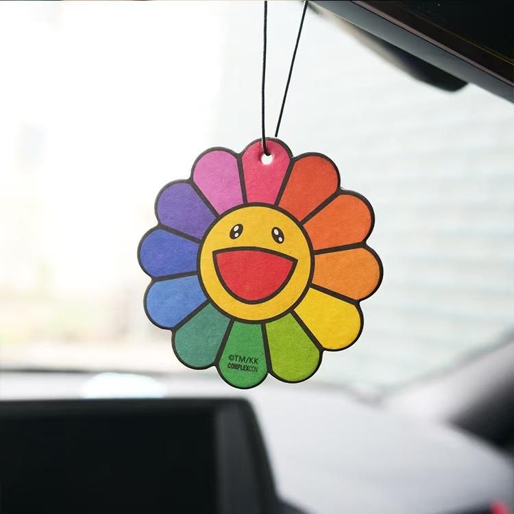 Sunflower Logo Fragrance Design Black Rope Good Scents Air Freshener