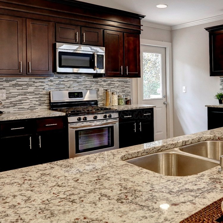 Starston Natural Artificial Engineered Quartz Stone Granite Marble Travertine Kitchen Bathroom Work Island Table Vanity Countertop for Hotel Project
