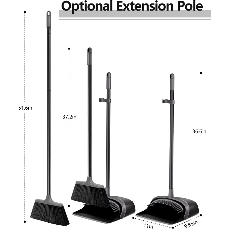 Promotional Cheap Upgrade Long Handle Broom Dustpan Set Floor Cleaning Hand Tools