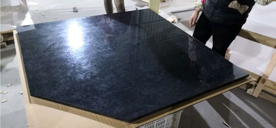 Natural Black Angola Granite Stone Tile for Fireplace BBQ Accessories Polished Square Hearth