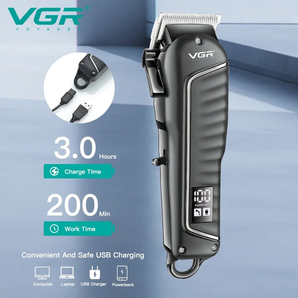 Professional Rechargeable Hair Clipper Vgr Hair Trimmer