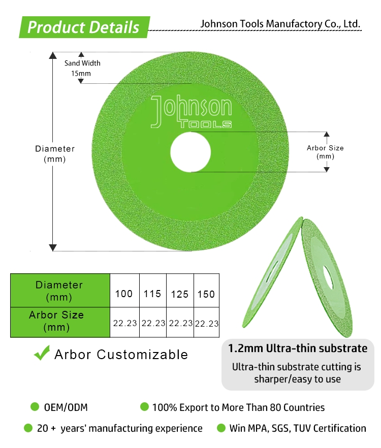 4 Inch Green Ultra-Thin Jade Glass Cutting Disk for Glass