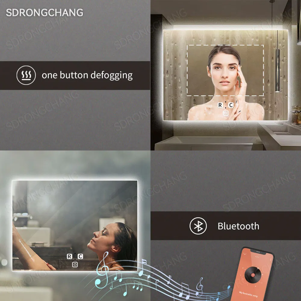 Hot Selling 6-Way Touch Button Blue_Tooth Magnifying Backlit Mirror with LED Light