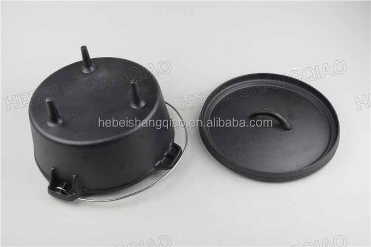 Чугунная жаровня с ножками 6 кварт, предварительно прокаленная