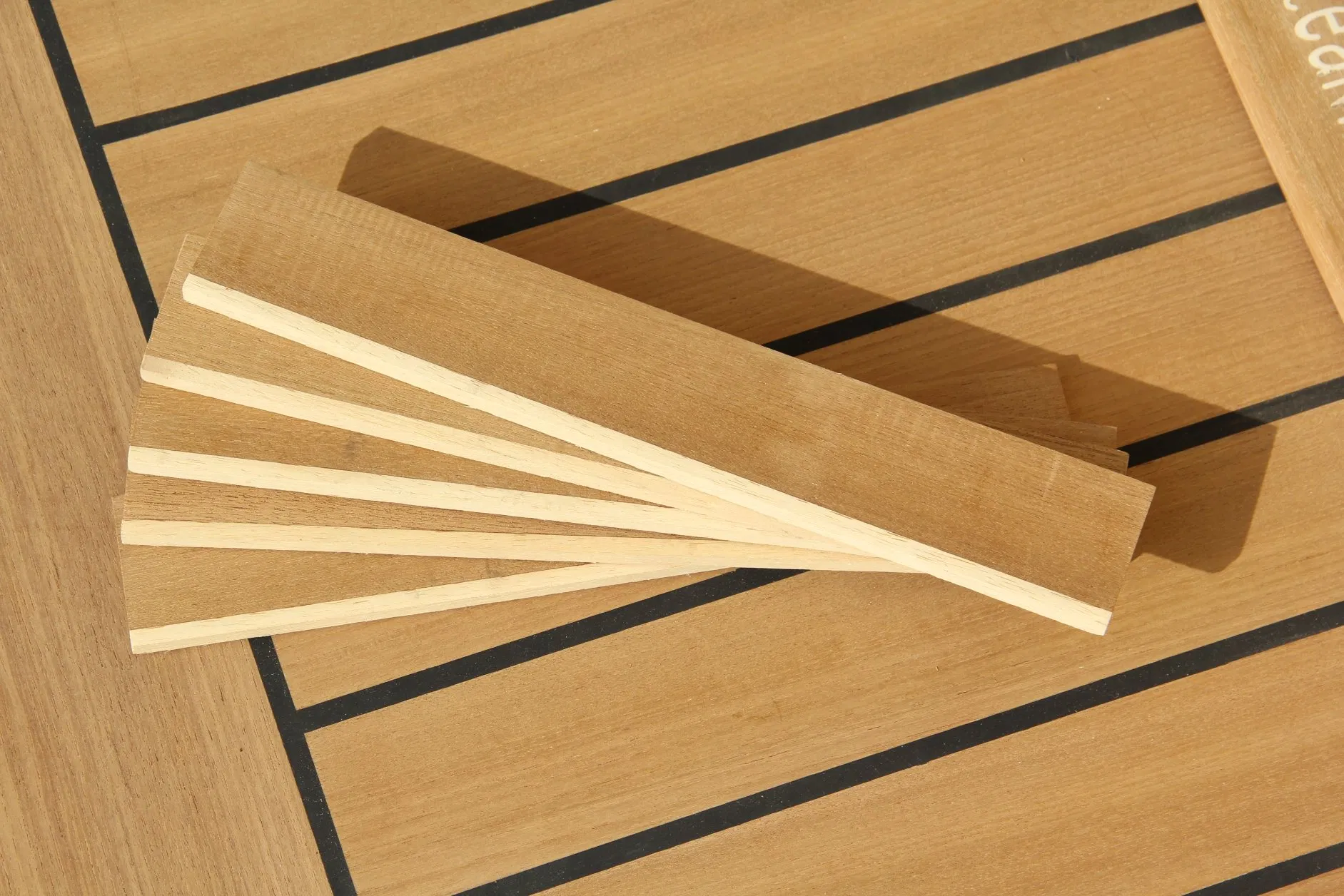 Myanmar Teak Flooring White Strip Composite Panels Corrosion-Resistant Yacht Indoor Flooring