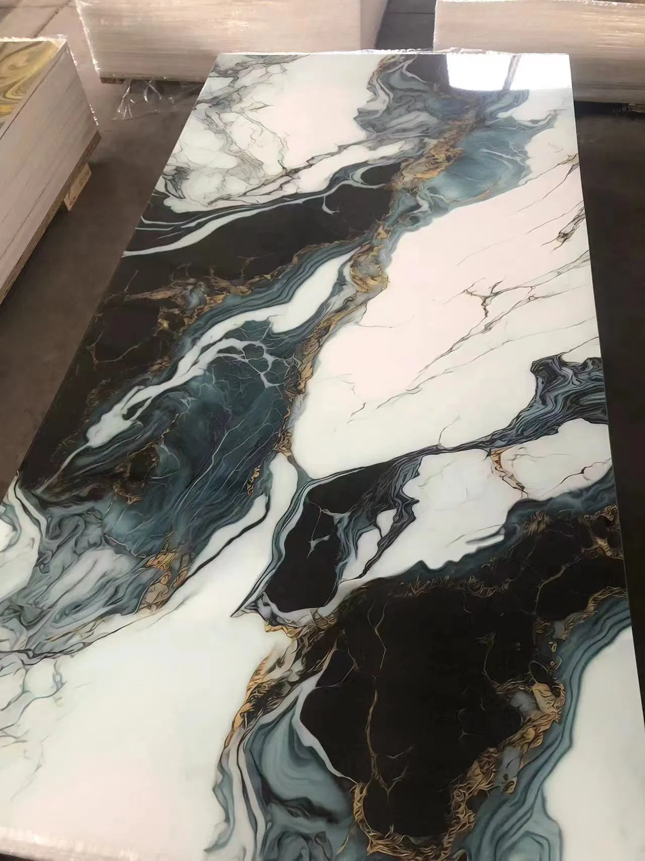 1220*2440*2.5 Home Decor UV High Glossy PVC Marble Sheet Used for Interior