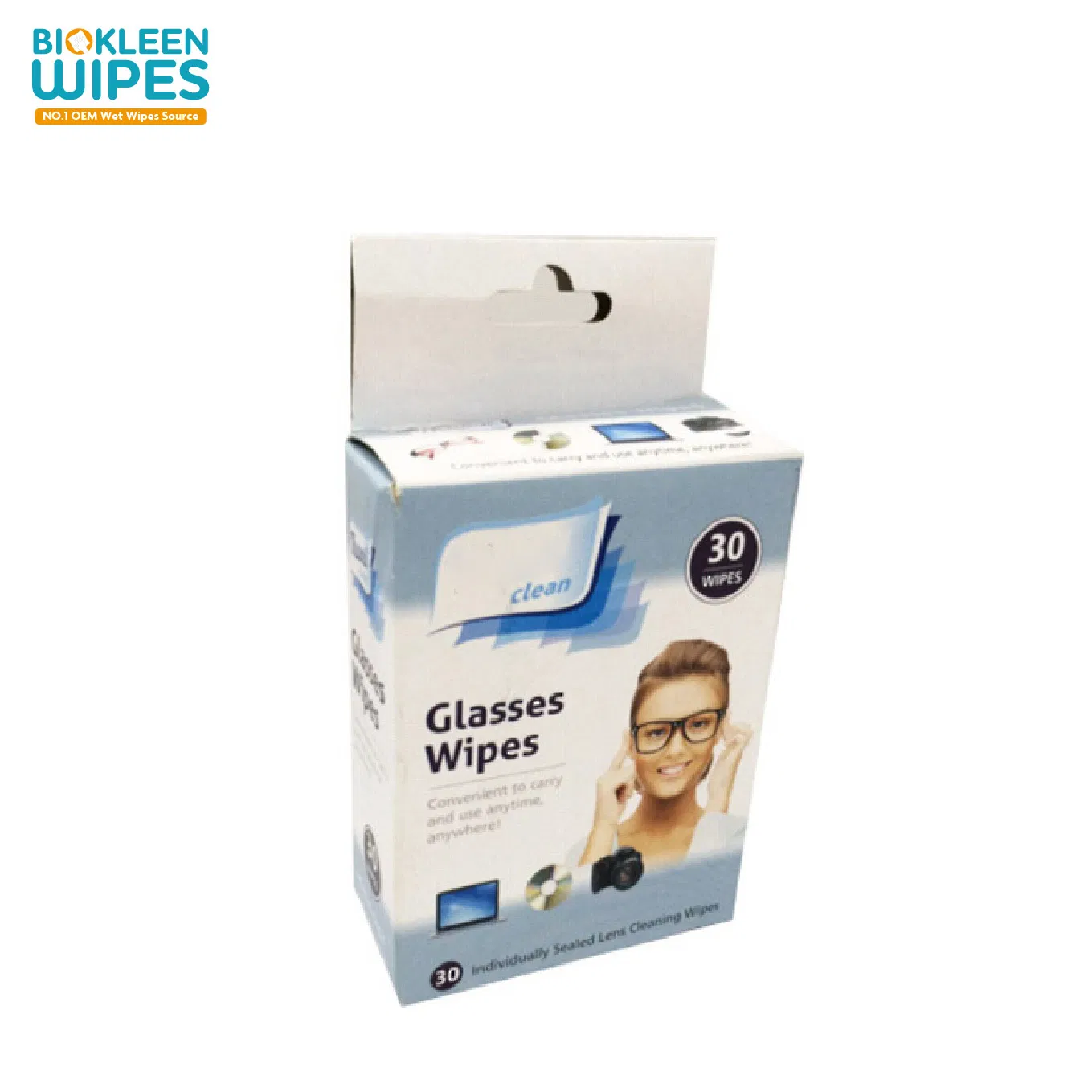 Biokleen 100CT Box Lens Wipes Camera Disinfecting Surfaces Screen Lens Wet Wipes Lens Cleaning Wet Wipes