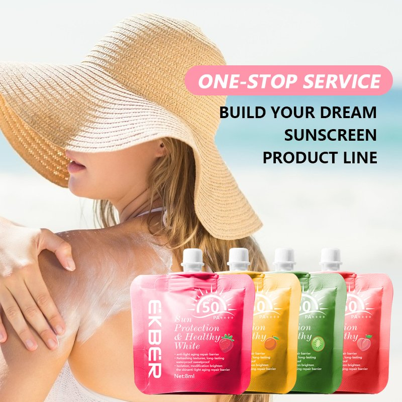Private Label Travel Size Sunscreen Sunblock SPF 50 Fruit Flavored Sun Cream