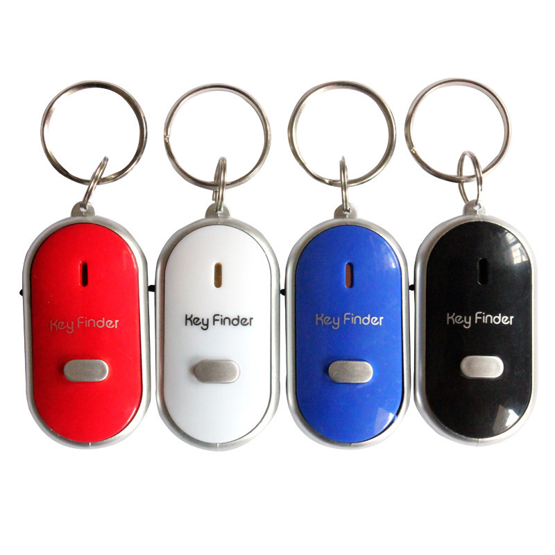 LED Key Finder Locator Find Lost Keys Chain Keychain Whistle Sound Control Key Holder Rings