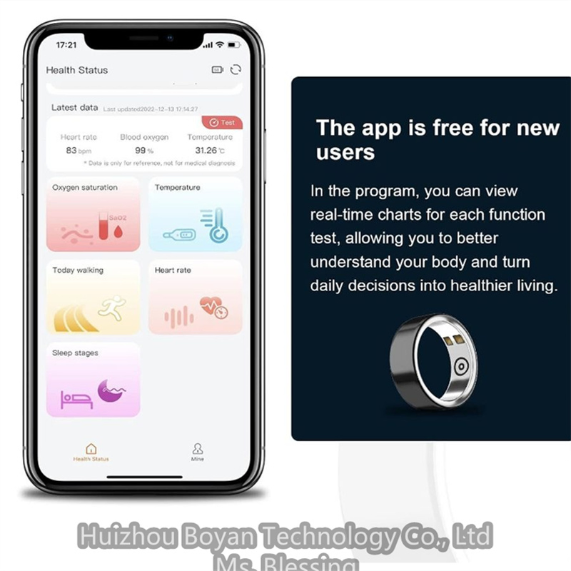 Умное кольцо Bluetooth с пульсометром и отслеживанием сна