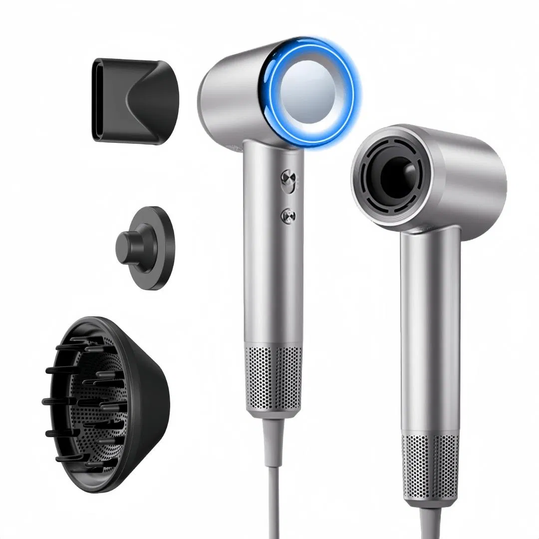 High Speed BLDC Brush-Less Motor LED Light Magnetic Wall Amount Hair Dryer