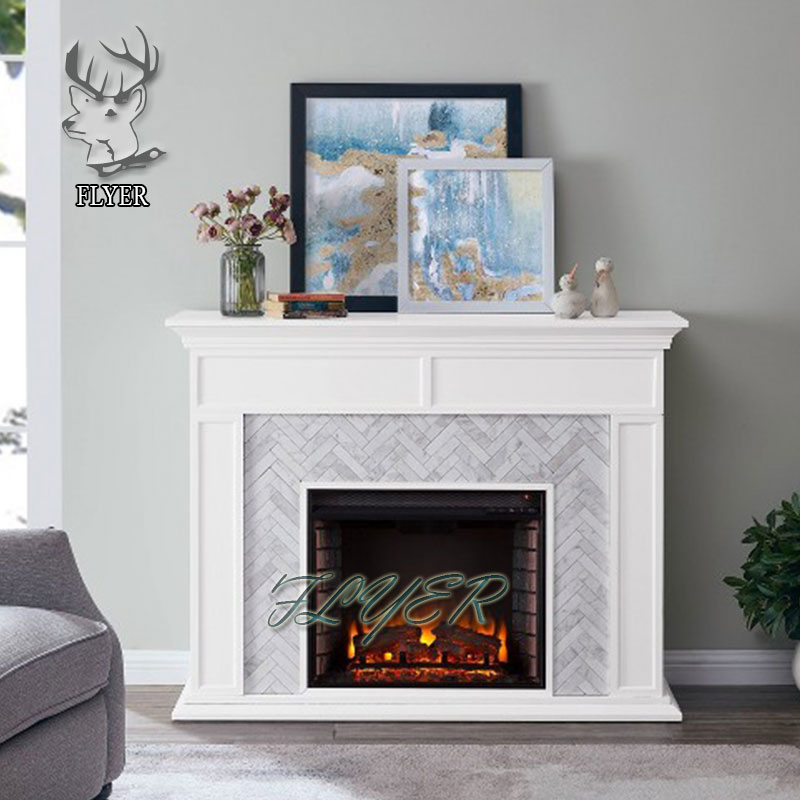 White Dining Room French Style UK Marble Fireplace