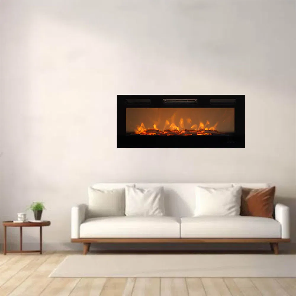 China Factory OEM Custom Wood Burning Wall Mounted Stove Electric Fireplace
