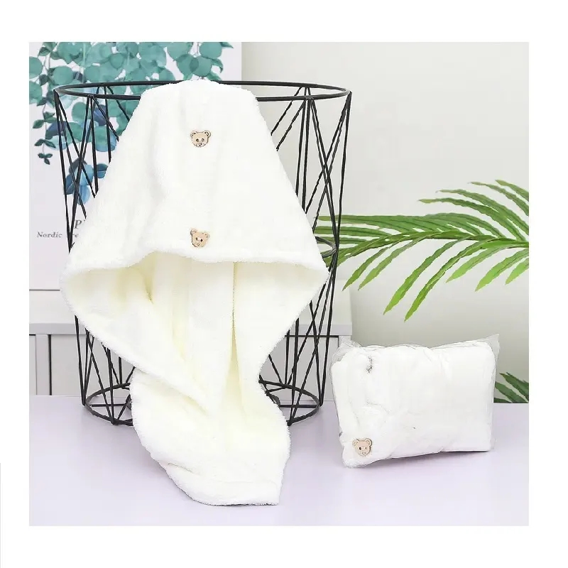 Women Microfiber Turban Head Wrap Bathroom Home Shower SPA Hat Cap