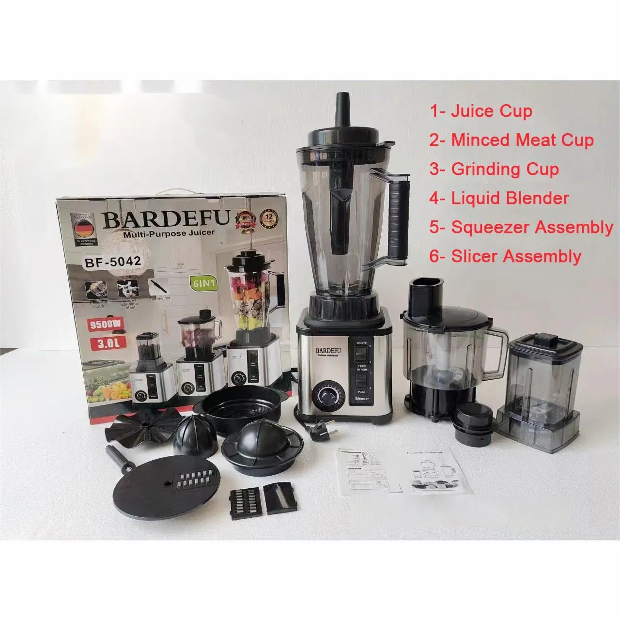 8in1 8 in 1 9000W 3L Bardefu Blender 9500W 3.5L Bardefu Blender Stainless Steel Blender Bf-5040 Bf-5042 Bardefu Blender Sale 6 in 1 Blender