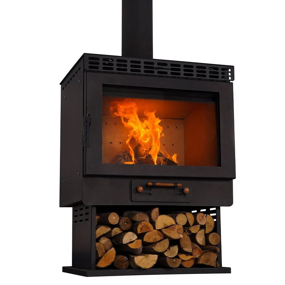Joechan Black Item Wood Wall Mounted Bonfire Outdoor Wood-Burning Fire Pit Brasero Fireplace QC-01